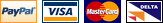 Paypal, Visa, MasterCard, American Express